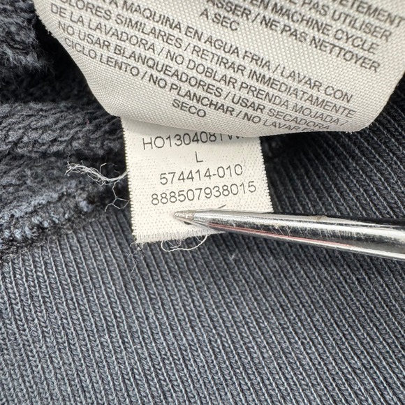 Nike Sportswear Pullover Hoodie Black White Logo Scuba Neck Women's Size L - Picture 6 of 9